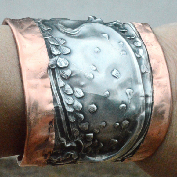 Antique Obsessions Jewelry - Antique Unger Sterling Silver Cuff Bracelet Copper